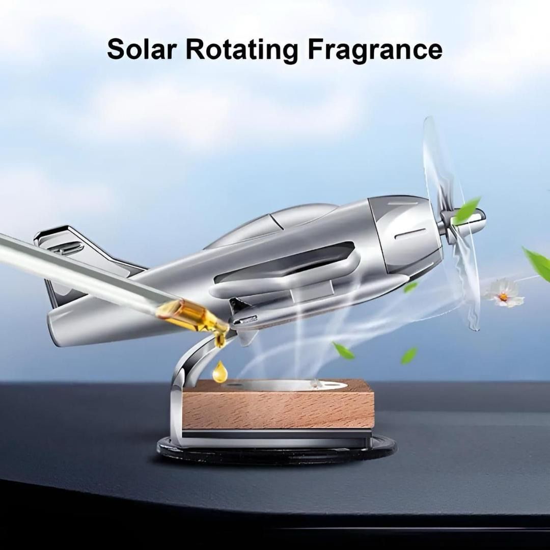 Solar Powered Aeroplane Car Air Freshner